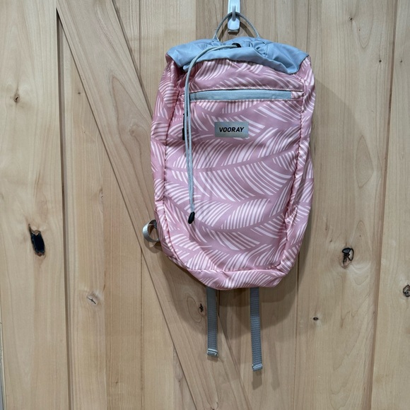 VOORAY Stride Cinch Backpack Pink Gray Lightweight Backpack Bag - Picture 15 of 15